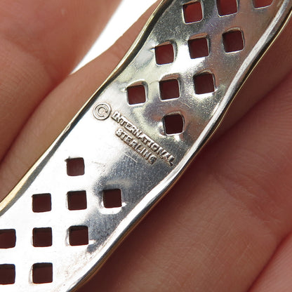 INTERNATIONAL Sterling Silver 2-Tone Vintage Bamboo Adjustable Bracelet 6.75"