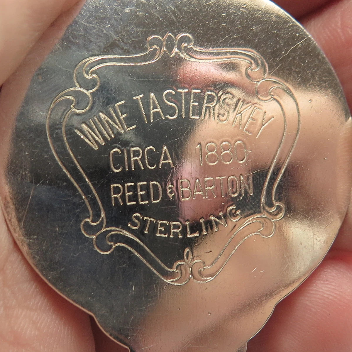 925 Sterling Silver Vintage Reed & Barton Circa 1880 Wine Tasters Key Pendant
