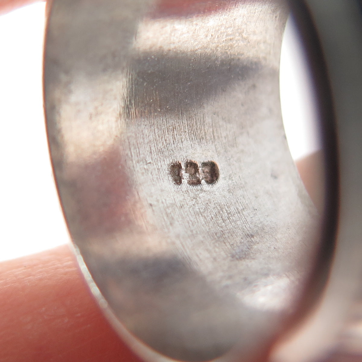 925 Sterling Silver Vintage Cigar Oxidized Wide Band Ring Size 7.5
