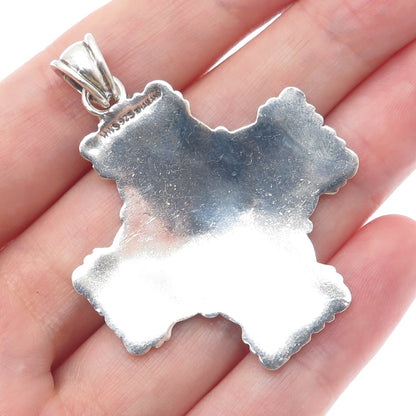MWS Mark Wasserman Samara Sterling Silver Vintage Heart Cross Oxidized Pendant