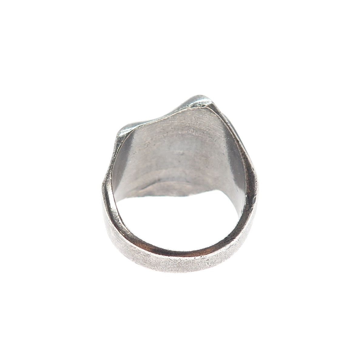 925 Sterling Silver Vintage Mexico Modernist Oxidized Ring Size 7.75