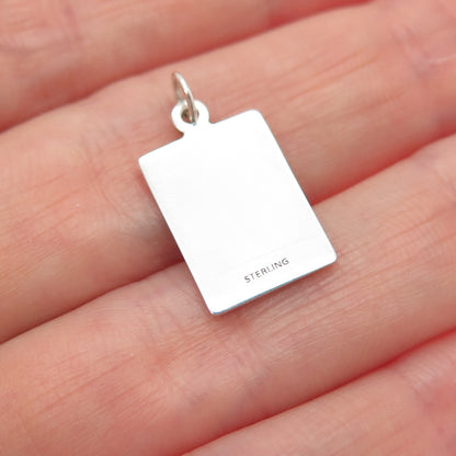 925 Sterling Red Enamel I Think Mine Got Hit By A Truck Minimalist Charm Pendant