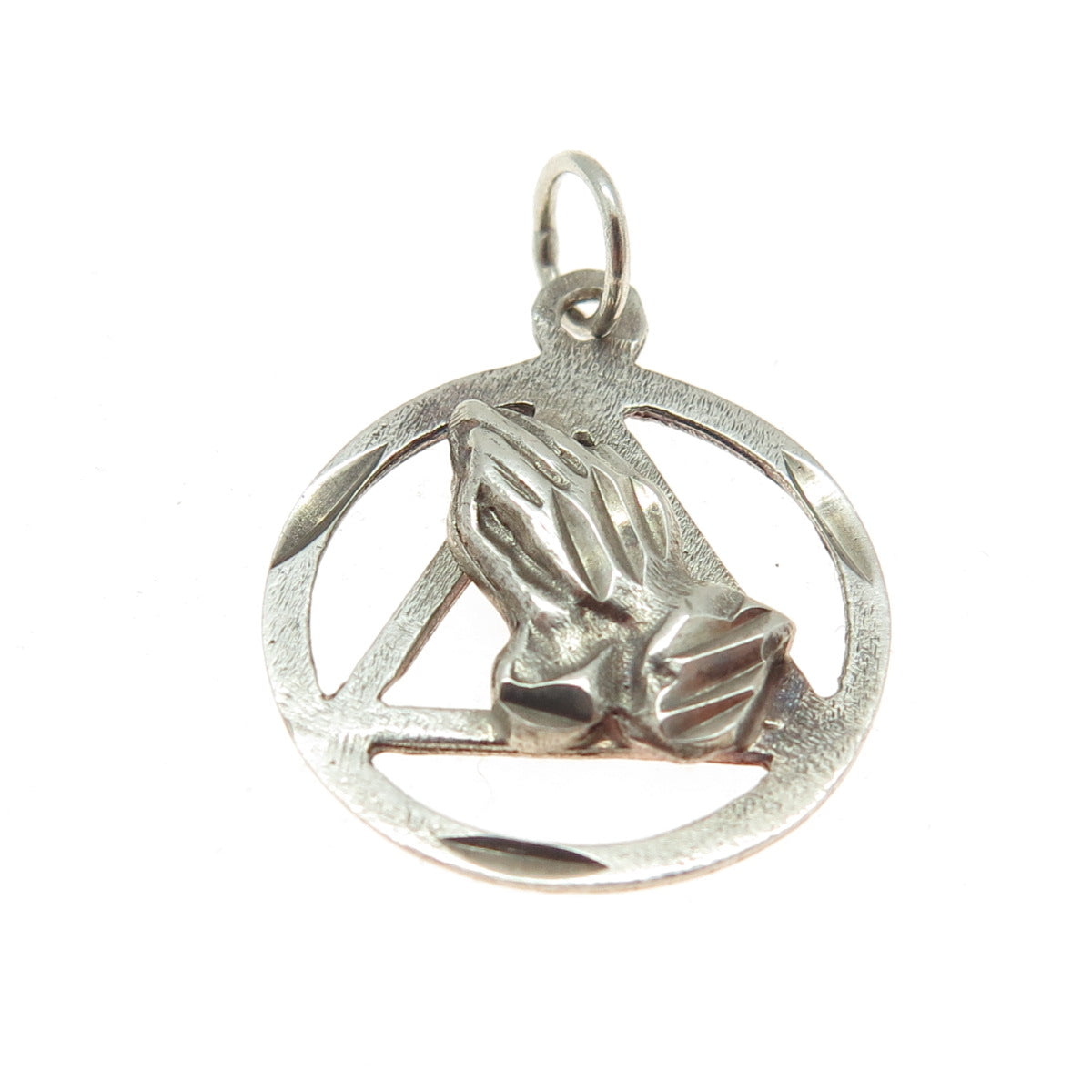 JFA JEAN FRANCOIS ALBERT 925 Sterling Silver Vintage Prayer Hands Charm Pendant