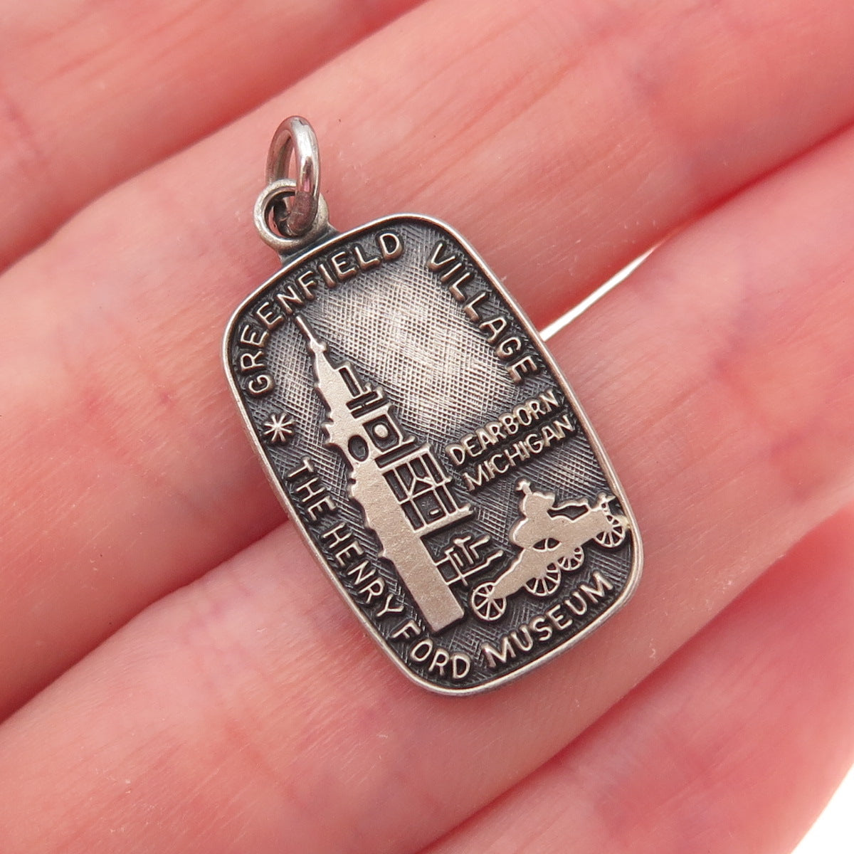 925 Sterling Silver Vintage Greenfield Village The Henry Ford Museum Pendant