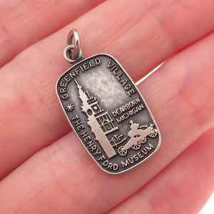 925 Sterling Silver Vintage Greenfield Village The Henry Ford Museum Pendant