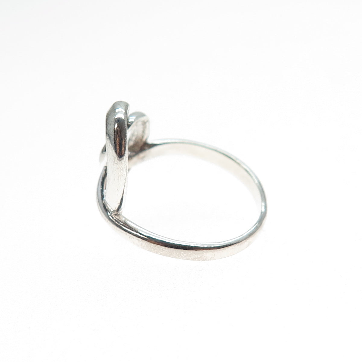 925 Sterling Silver Twisted Heart Ring Size 7.25