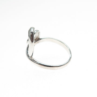 925 Sterling Silver Twisted Heart Ring Size 7.25