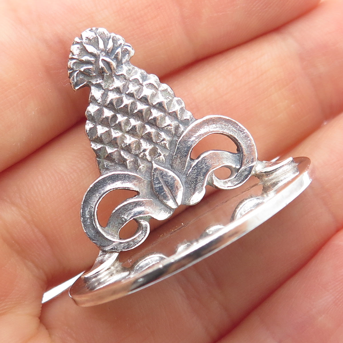 TIFFANY & CO. 925 Sterling Silver Antique Art Deco Pineapple Place Card Holder