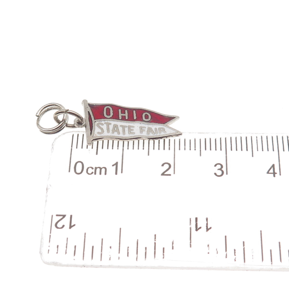FRENCH & FRANKLIN 925 Sterling Vintage Enamel Ohio State Fair Mini Charm Pendant