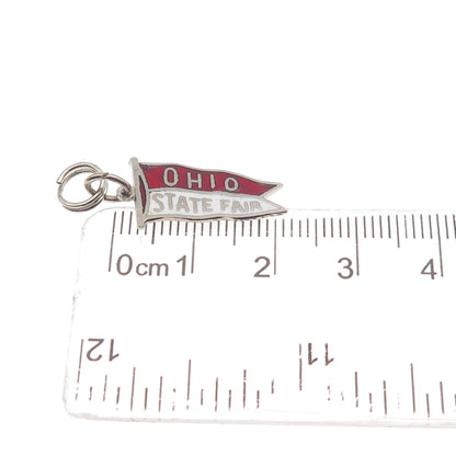 FRENCH & FRANKLIN 925 Sterling Vintage Enamel Ohio State Fair Mini Charm Pendant
