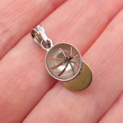 925 Sterling Silver 2-Tone Vintage Italy Baseball Cap 3D Mini Charm Pendant