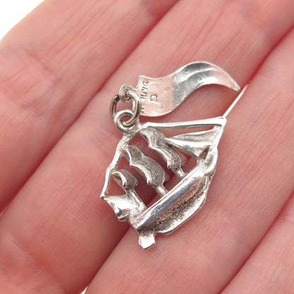 Pacific Jewelry Sterling Silver Vintage Virginia Beach Sailing Ship Mini Pendant