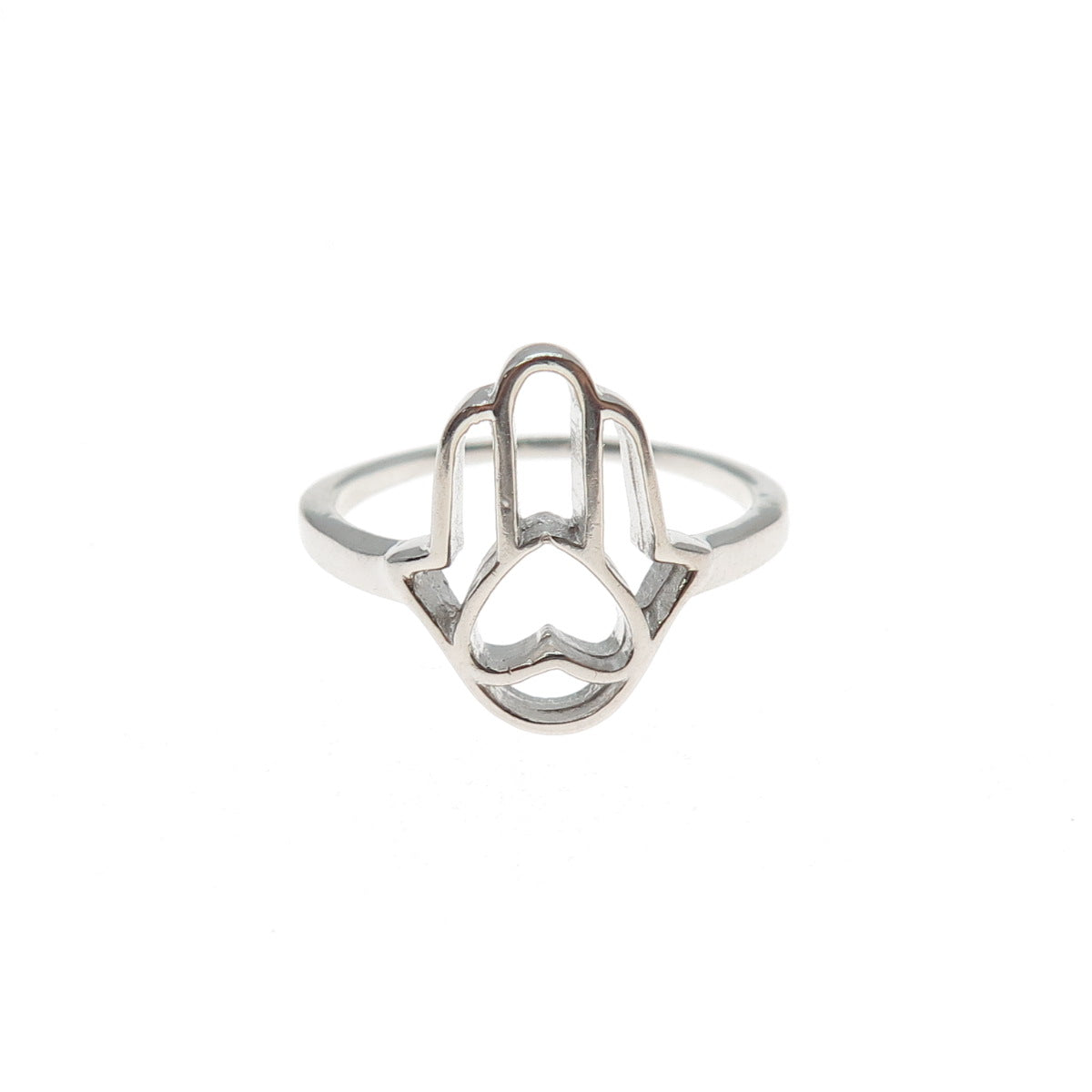 925 Sterling Silver Hamsa Amulet Ring Size 7