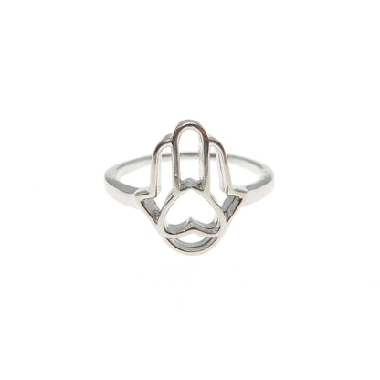 925 Sterling Silver Hamsa Amulet Ring Size 7