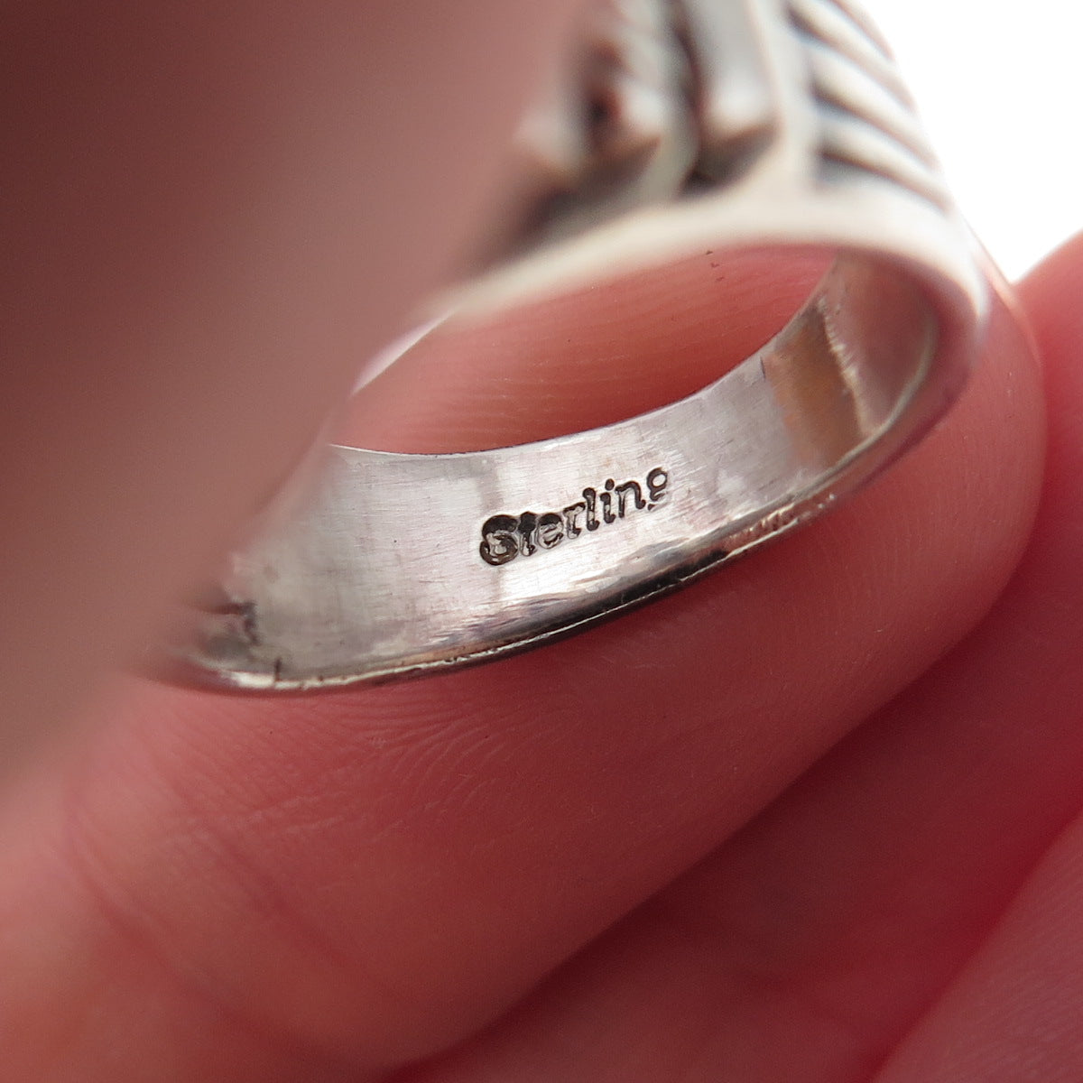 Old Pawn 925 Sterling Silver Vintage Southwestern Lapis Tribal Ring Size 7