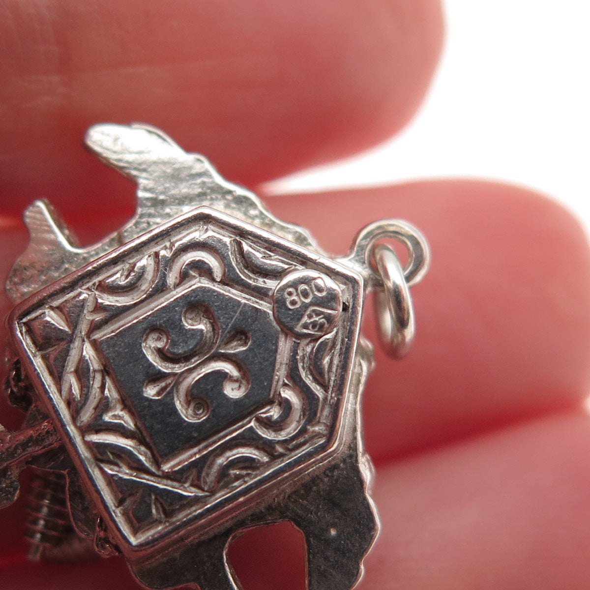 800 Silver Vintage European Cuckoo Clock Mini Charm Pendant