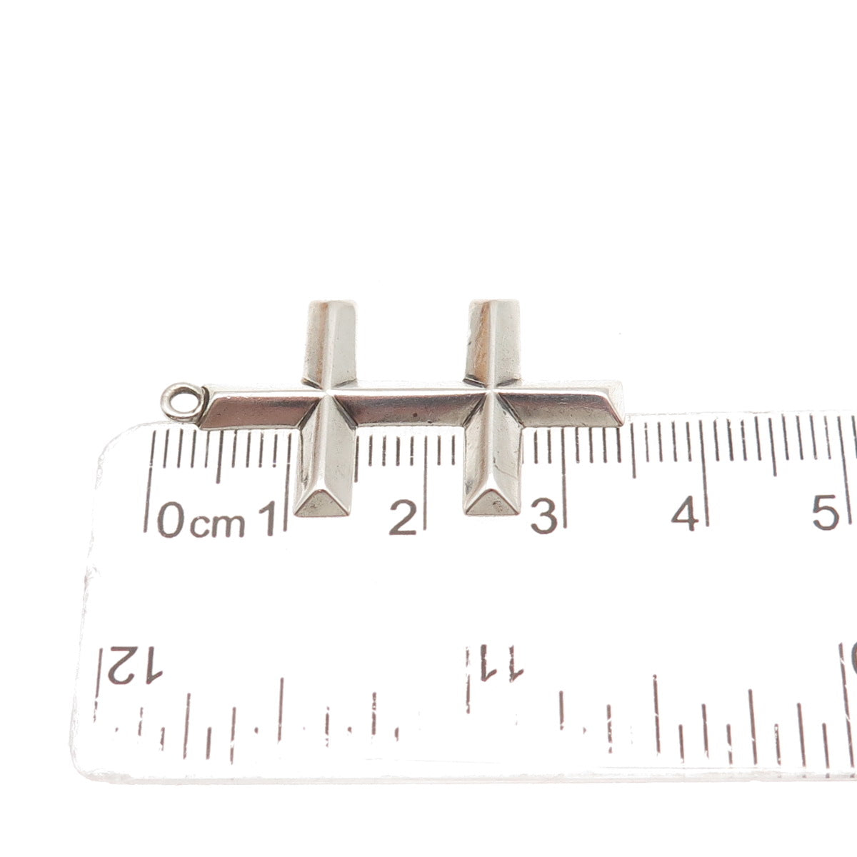 925 Sterling Silver Vintage Orthodox Double Cross Religious Charm Pendant