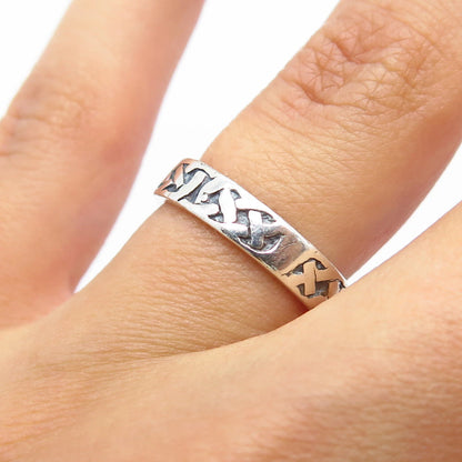 925 Sterling Silver Vintage Celtic Band Ring Size 5
