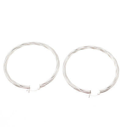 925 Sterling Silver Twisted Hoop Earrings