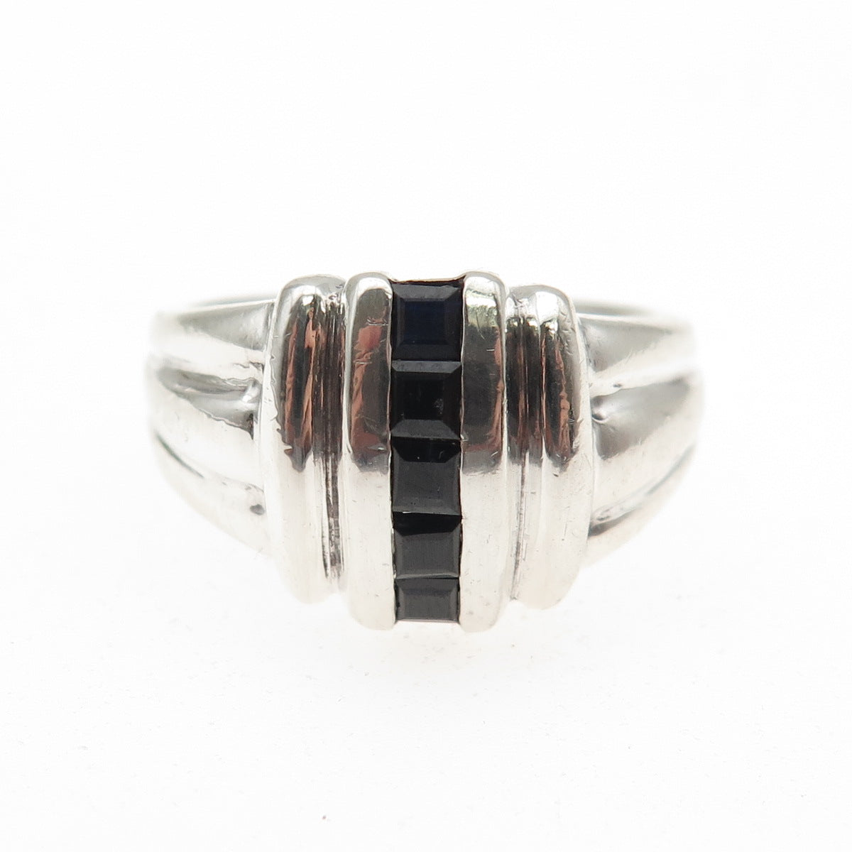 Bijoux D'Amour JBNI 925 Sterling Silver Vintage Real Sapphire Ring Size 7.75