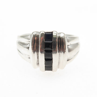 Bijoux D'Amour JBNI 925 Sterling Silver Vintage Real Sapphire Ring Size 7.75