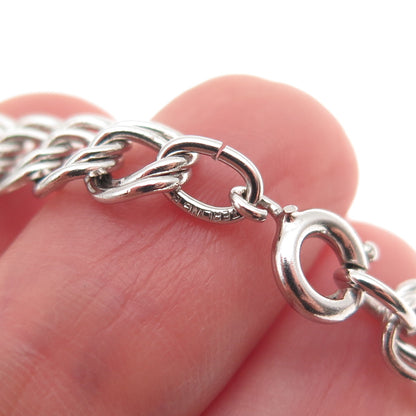 B.A. Ballou 925 Sterling Silver Vintage Double Curb Link Bracelet 7"