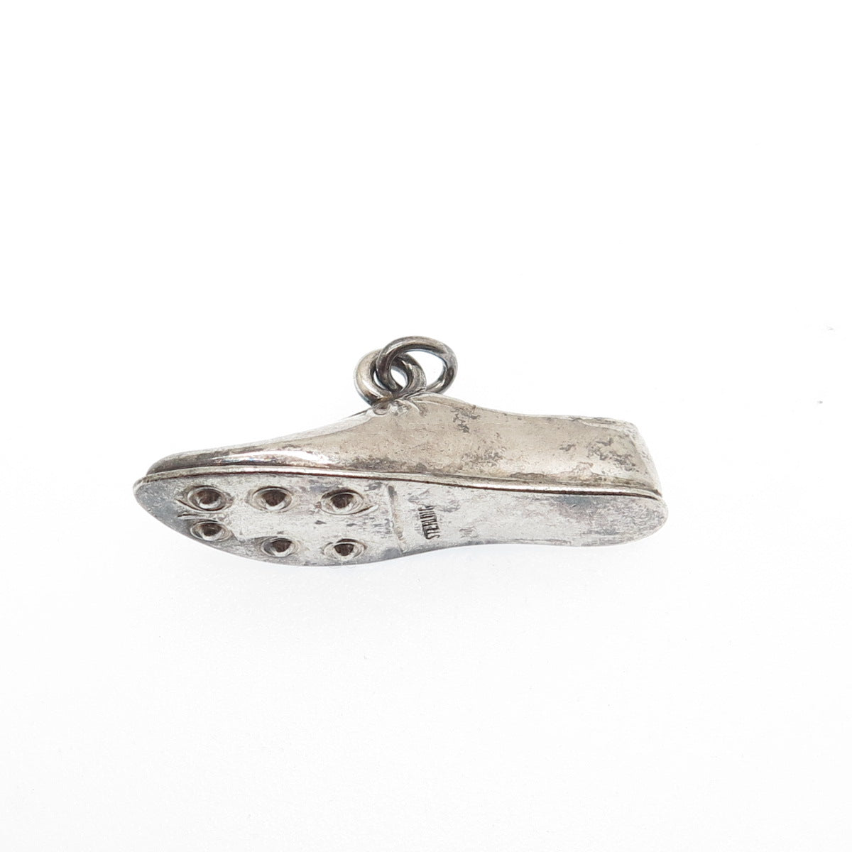 925 Sterling Silver Vintage Golf Shoe Oxidized 3D Charm Pendant