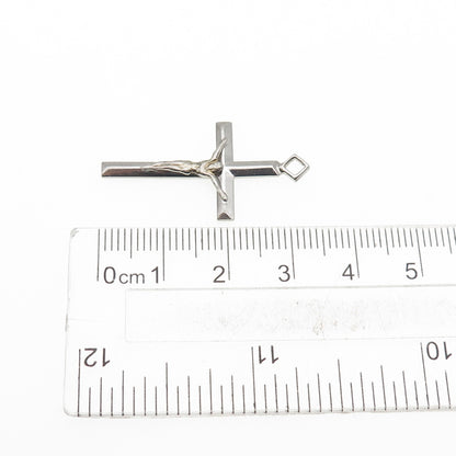 TRU-KAY 925 Sterling Silver Vintage Crucifix Cross Religious Charm Pendant