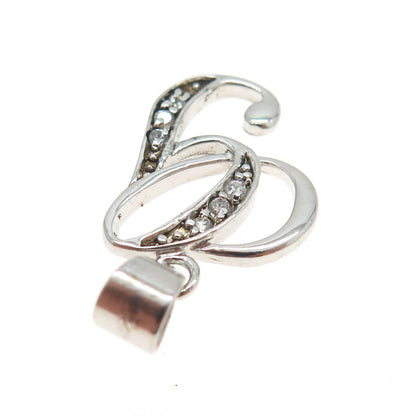 925 Sterling Silver Round-Cut C Z Letter "G" Initial Pendant