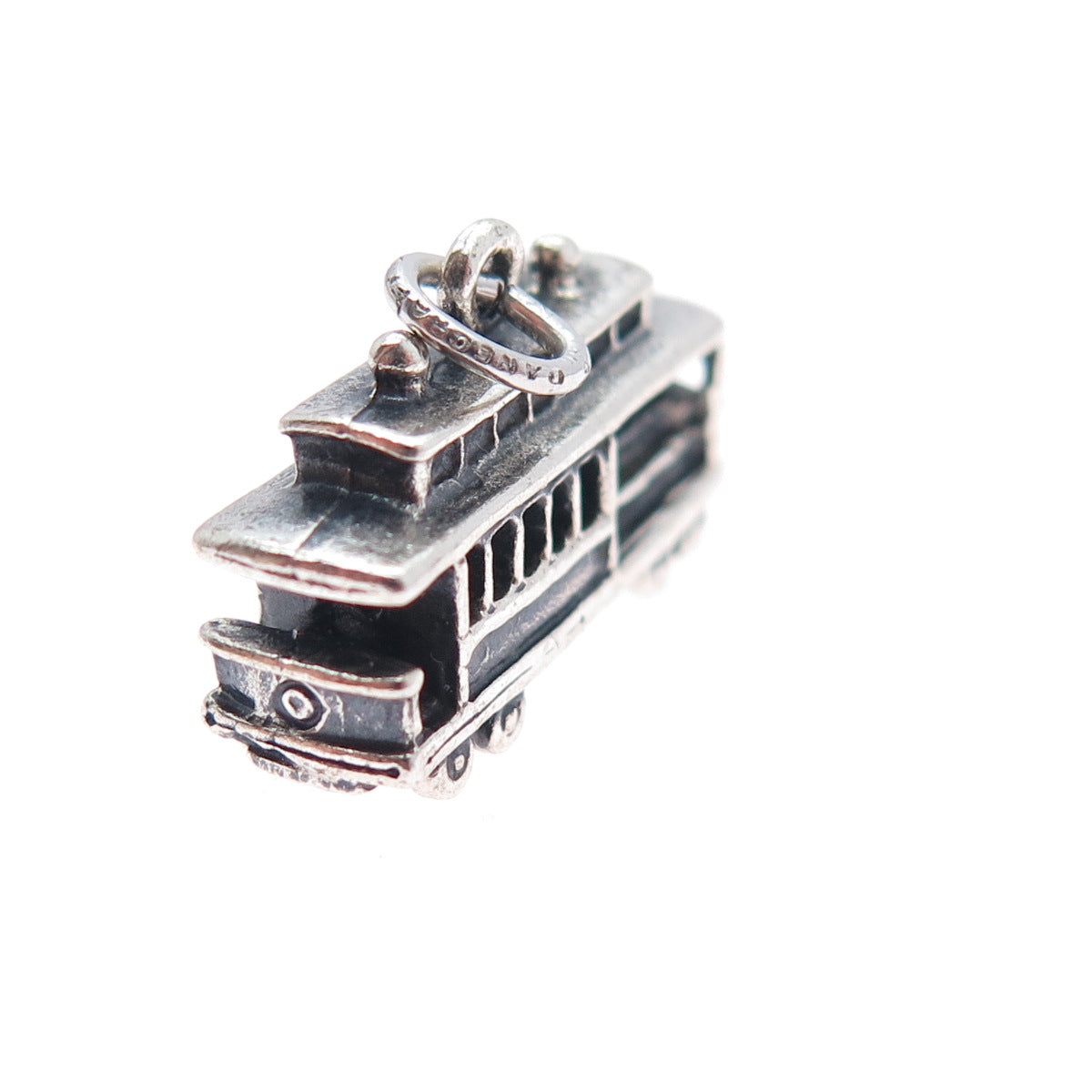 DANECRAFT Sterling Silver Vintage San Francisco Cable Car Mini 3D Charm Pendant