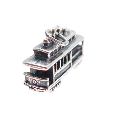 DANECRAFT Sterling Silver Vintage San Francisco Cable Car Mini 3D Charm Pendant