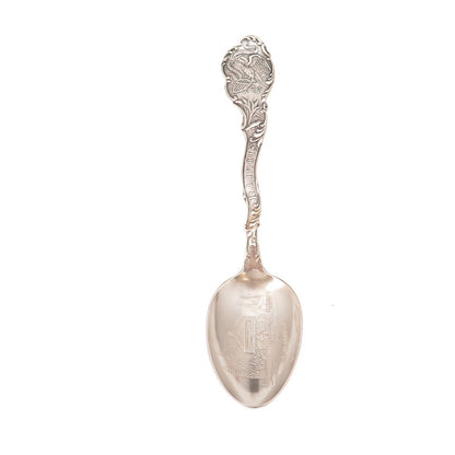 Shepard 925 Sterling Silver Antique Art Deco Fort Dearborn Illinois Coffee Spoon