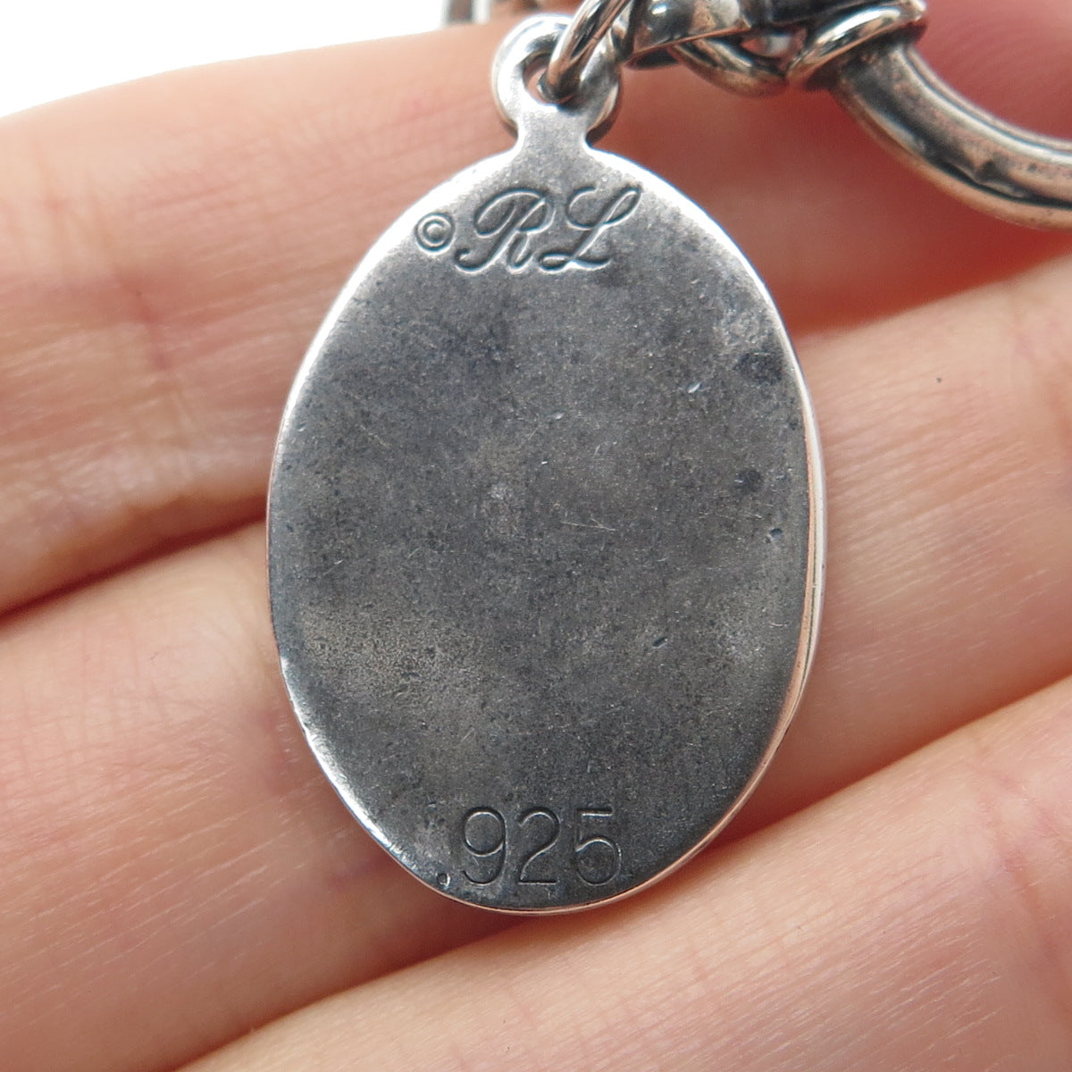 RALPH LAUREN 925 Sterling Silver Vintage Pocket Watch Fob Chain 16"