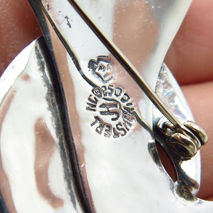 925 Sterling Silver Vintage Mexico Modernist Pin Brooch