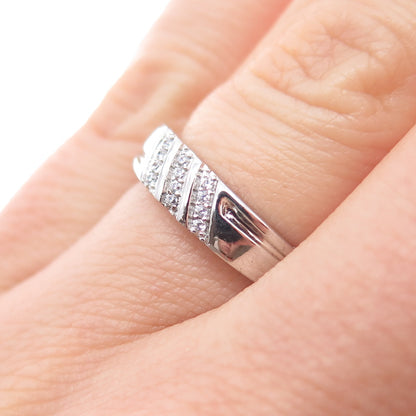 925 Sterling Silver Round-Cut C Z Ring Size 6.25