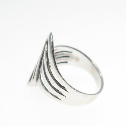 925 Sterling Silver Vintage Modernist Wavy Ring Size 6.25