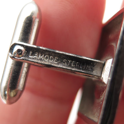 LAMODE 925 Sterling Silver Vintage Diamond-Cut North Star Cufflinks