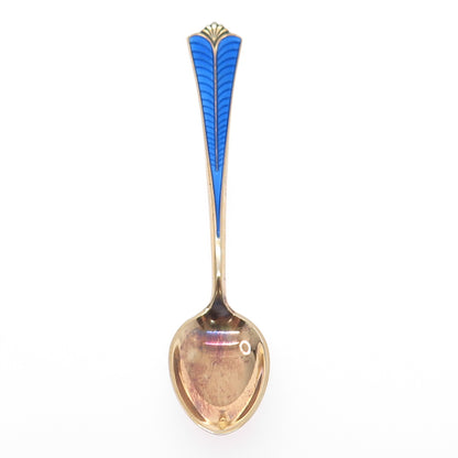 DAVID ANDERSEN 925S Sterling Gold Plated Vintage Norway Enamel Coffee Spoon