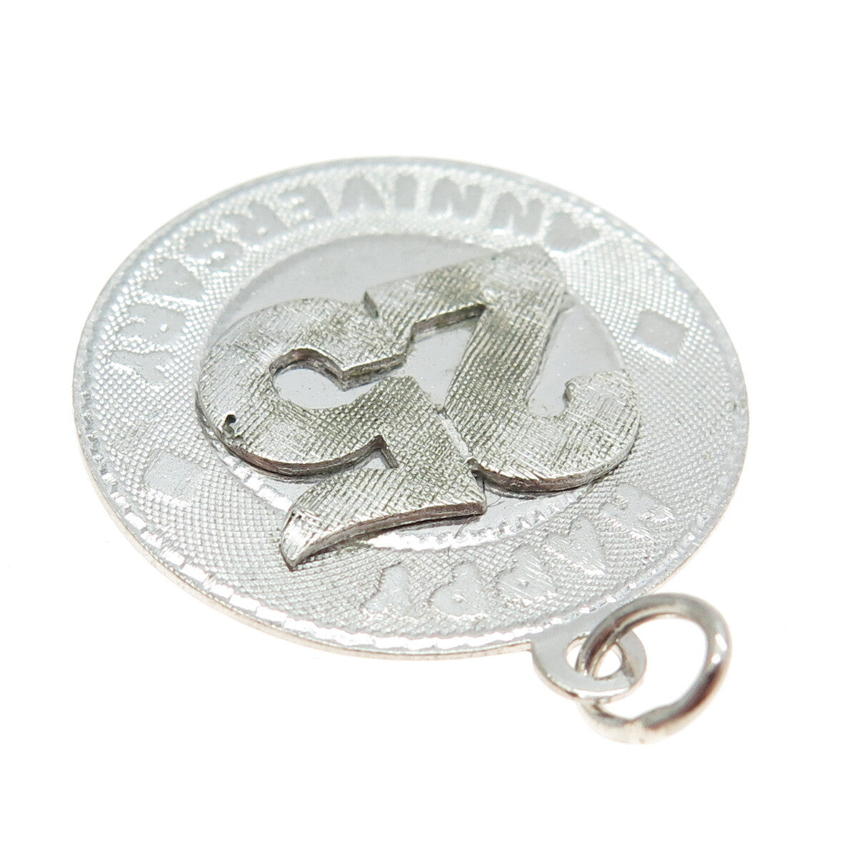 925 Sterling Silver Vintage "Happy Anniversary 25" Pendant