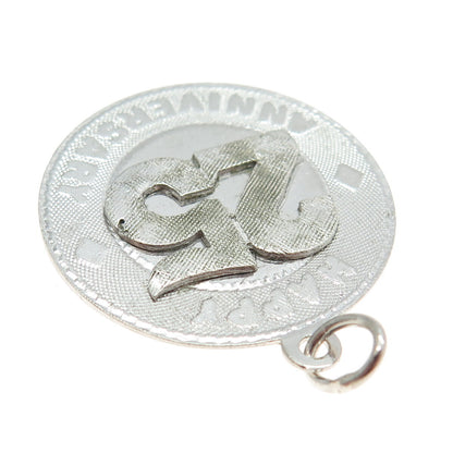 925 Sterling Silver Vintage "Happy Anniversary 25" Pendant