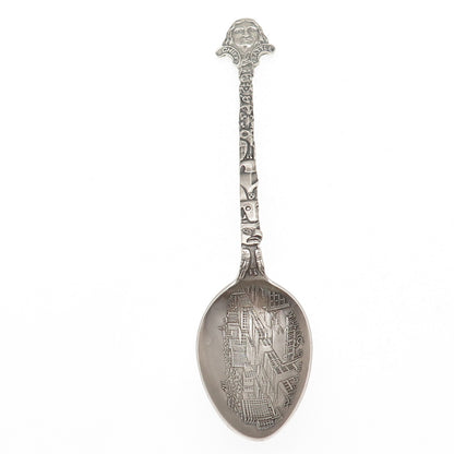 925 Sterling Antique Art Deco Pioneer Square Totem Pole Seattle Coffee Spoon