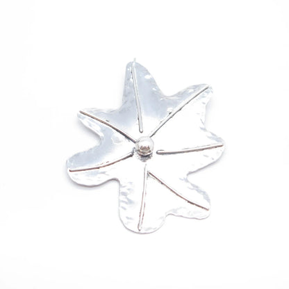 925 Sterling Silver Vintage Abstract Leaf Floral Slide Pendant