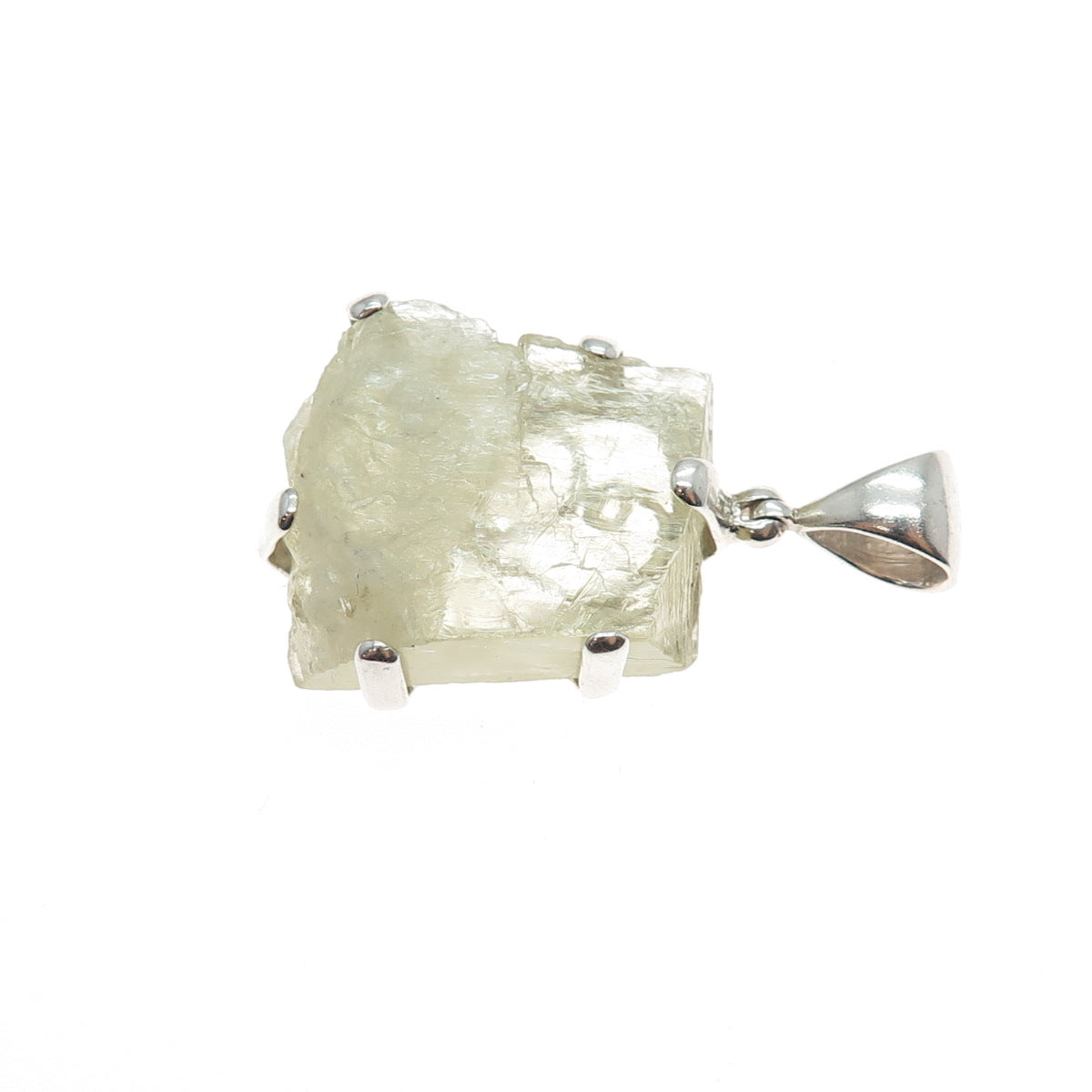 STARBORN 925 Sterling Silver Vintage Real Green Amethyst Charm Pendant