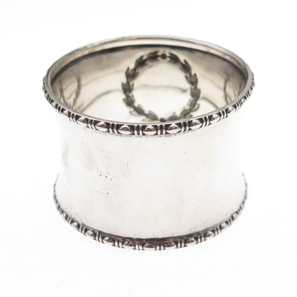 Gorham 925 Sterling Silver Antique Art Deco Engraved Monogram Napkin Ring B1546