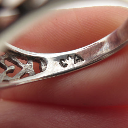 CHATEAU D'ARGENT 925 Sterling Silver Vintage Oval-Cut C Z Heart Ring Size 7
