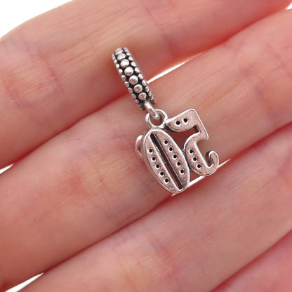 Pandora 925 Sterling Silver Round-Cut C Z 50th Celebration Dangle Charm