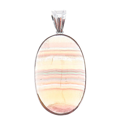 925 Sterling Silver Vintage Real Cabochon Agate Pendant