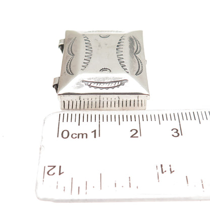 Old Pawn 925 Sterling Silver Vintage Southwestern Tribal Pill / Snuff Box