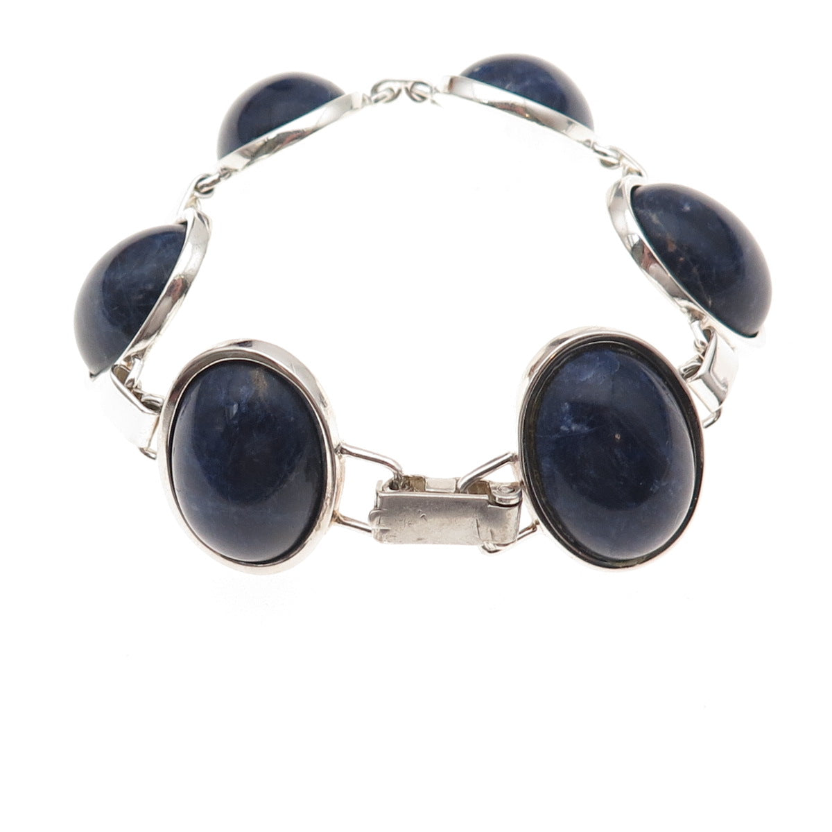 Lutz & Weiss 925 Sterling Silver Vintage West Germany Real Sodalite Bracelet 7"