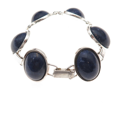 Lutz & Weiss 925 Sterling Silver Vintage West Germany Real Sodalite Bracelet 7"